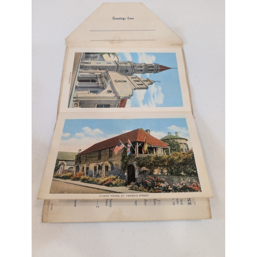 Vintage St. Augustine FL Souvenir Postcard Folder – Fort Marion, Oldest City - Picture 6 of 7